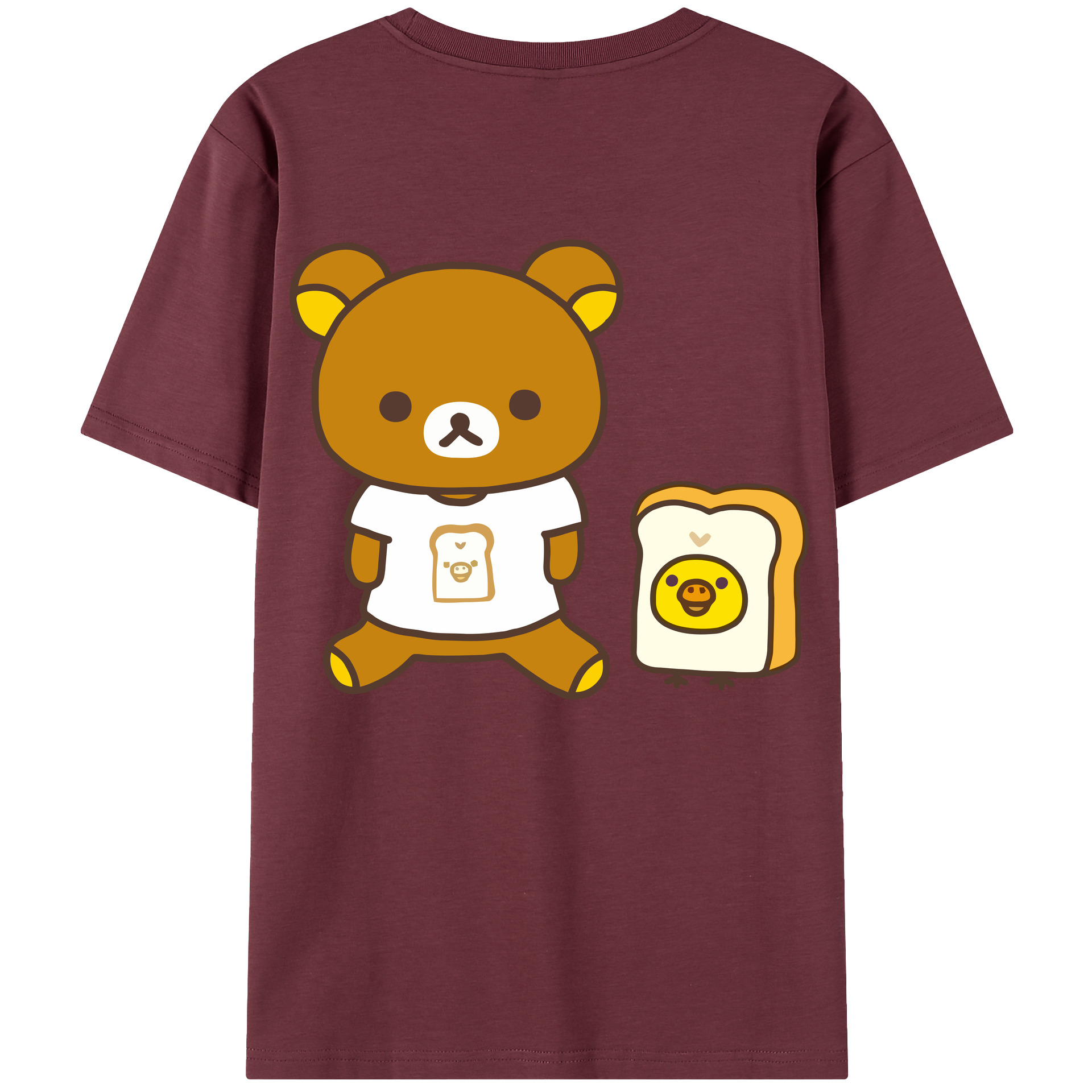 （画像用） リラックマ リラックマ キイロイトリ Rilakkuma Korilakkuma Kiiroitori 綿100％半袖Tシャツ（背面プリント）
